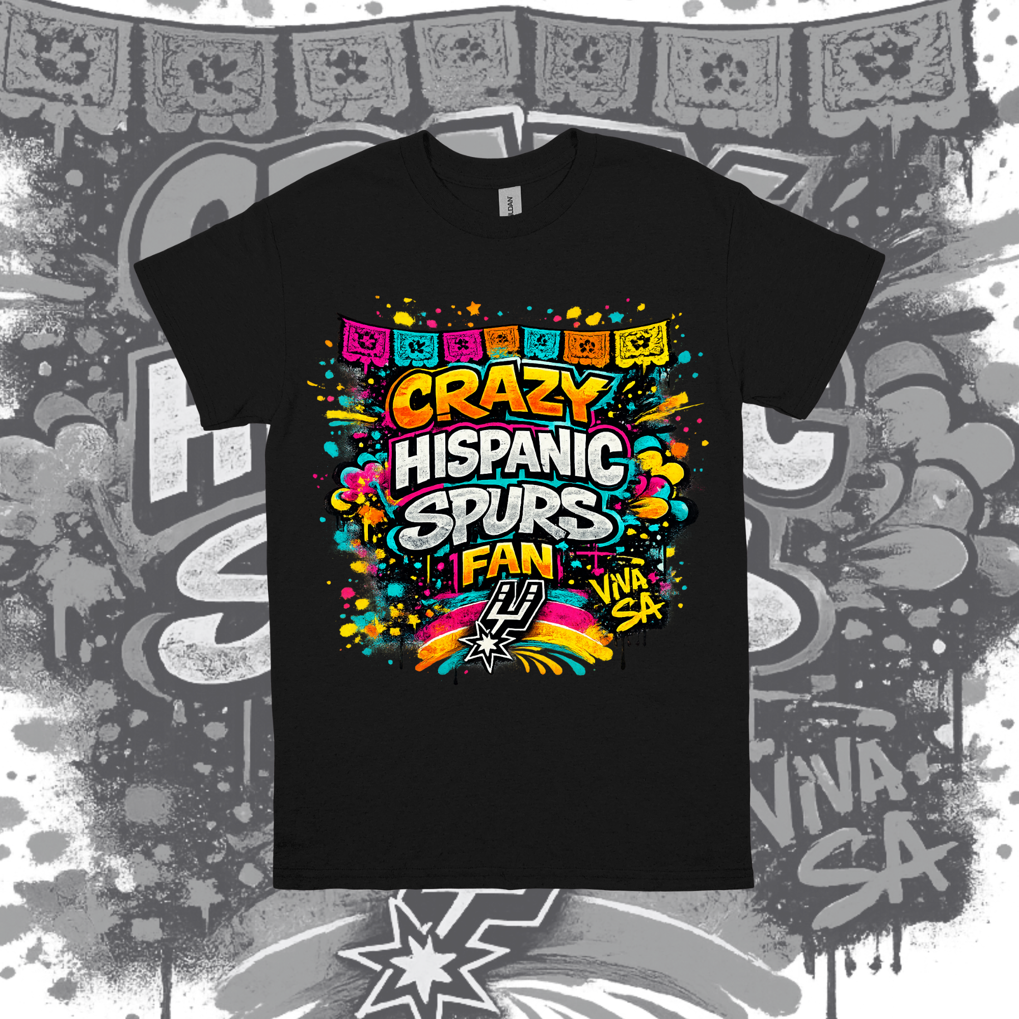 Crazy Hispanic Spurs Fan- Graffiti Style